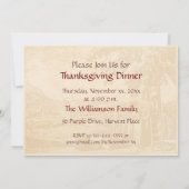 カナダの葉と古い収穫の彫刻 招待状 (裏面)