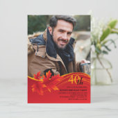 カナダの葉の写真 招待状 (スタンド正面)