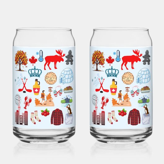 カナダの記号 ガラス缶 (正面)