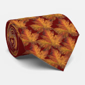 カナダの記念品のタイのおもしろいの金ゴールドのカナダのカエデの葉のタイ ネクタイ (ロール)