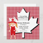 カナダの誕生日の女の子 招待状 (正面/裏面)