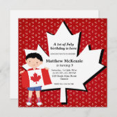 カナダの誕生日の少年 招待状 (正面/裏面)