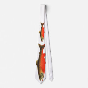 カナダの赤いマスの魚 ネクタイ