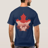 カナダの野生動物ハート両面グラフィックTシャツ Tシャツ (裏面)