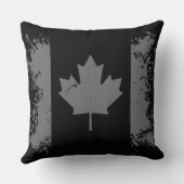 カナダの銀製のグランジな旗 クッション (裏面)