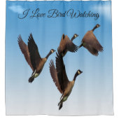 カナダの飛んでいるガチョウのデザイン シャワーカーテン (正面)