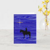 カナダの馬のクリスマスカードにマウント カード (黄色い花)