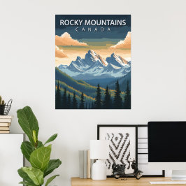 カナダの魅惑的なビンテージ旅行ポスター「ロッキー山脈」 ポスター