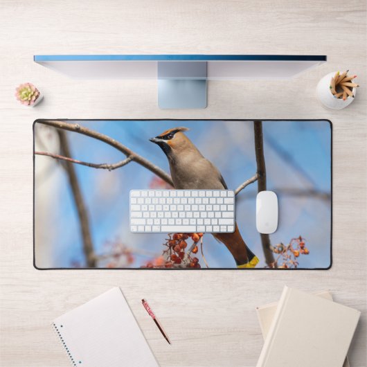 カナダの鳥写真、ボヘミアン・ワックスウィング デスクマット (オフィス1)