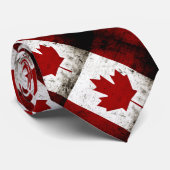 カナダの黒くグランジな旗 ネクタイ (ロール)