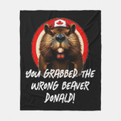 カナダの"間違ったビーバードナルド"トランプ フリースブランケット (正面)