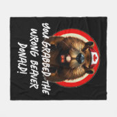 カナダの"間違ったビーバードナルド"トランプ フリースブランケット (正面(横))