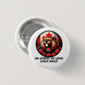 カナダの"間違ったビーバードナルド"トランプ 缶バッジ (正面&裏面)