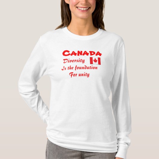 カナダのTシャツダイバーシティは統一の土台となっている Tシャツ (正面)