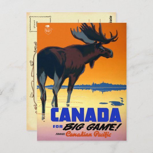 カナダはがき用ヴィンテージ旅行ポスター ポストカード (正面/裏面)