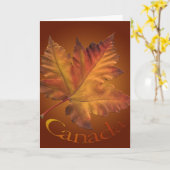 カナダはカナダのカエデの葉の挨拶状を梳きます カード (黄色い花)