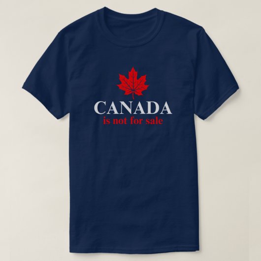 カナダは売り物ではない 赤 白 Tシャツ (デザイン正面)