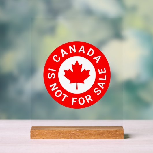 カナダは販売されていないタイポグラフィ赤楓の葉 アクリルサイン (ニュートラル)