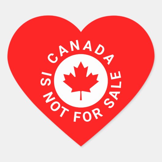 カナダは販売されていないタイポグラフィ赤楓の葉 ハートシール (正面)