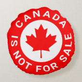 カナダは販売されていないタイポグラフィ赤楓の葉 ラウンドクッション (裏面)