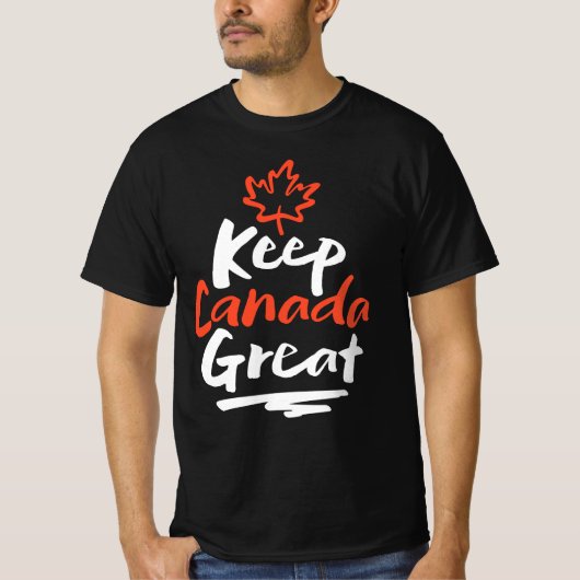 カナダを偉大に保とう！ カナダのカエデの葉を再び輝かせよう Tシャツ (正面)