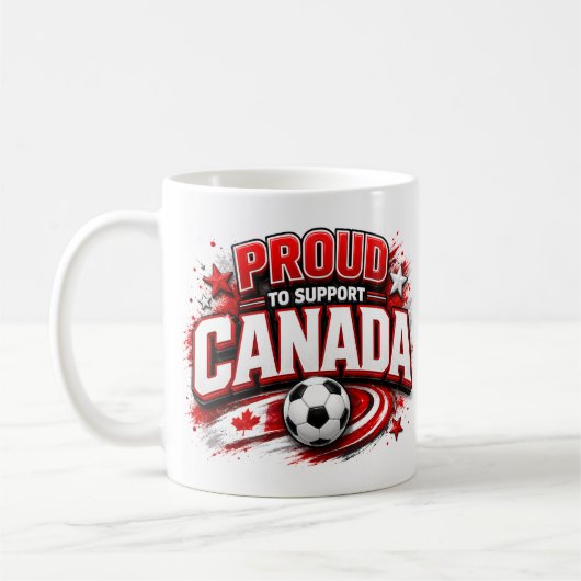 カナダを応援するサッカーファンマグ | カナディアン コーヒーマグカップ (左)