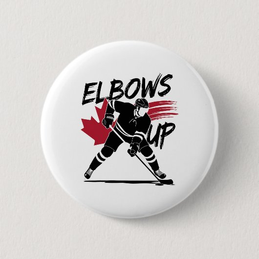 カナダを応援 真の北の強さ ホッケー大好き 自由 缶バッジ (正面)
