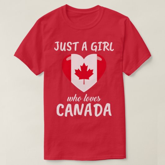 カナダを愛する女の子 Tシャツ (デザイン正面)