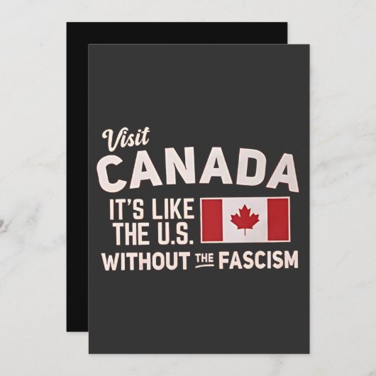 カナダを訪れるアメリカと同じだが、ファシズムは無い セーブザデート (正面/裏面)