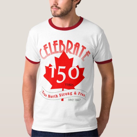 カナダを150年祝って下さい Tシャツ (正面)