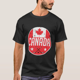カナダアイスホッケー国旗ジャージーサポーターCanadian F Tシャツ