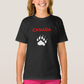 カナダアニマルポー足プリントカラー Tシャツ (正面)
