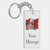 カナダアメリカの振る旗 キーホルダー (正面左)