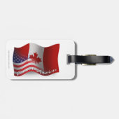 カナダアメリカの振る旗 ラゲッジタグ (裏面横)
