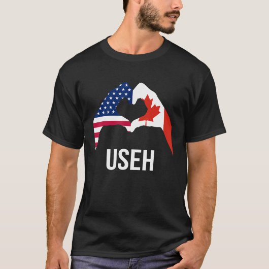 カナダアメリカ国旗Eh Tシャツ (正面)