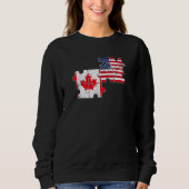 カナダアメリカ大好きルーツカナダアメリカン国旗 スウェットシャツ (正面)