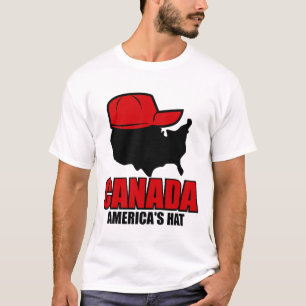 カナダアメリカ大陸の帽子 Tシャツ