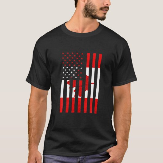 カナダアメリカUSAカナダプライドカナダ国旗Ma Tシャツ (正面)