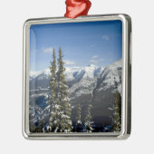 カナダアルベルタバンフボウバレーの景色 メタルオーナメント (左)