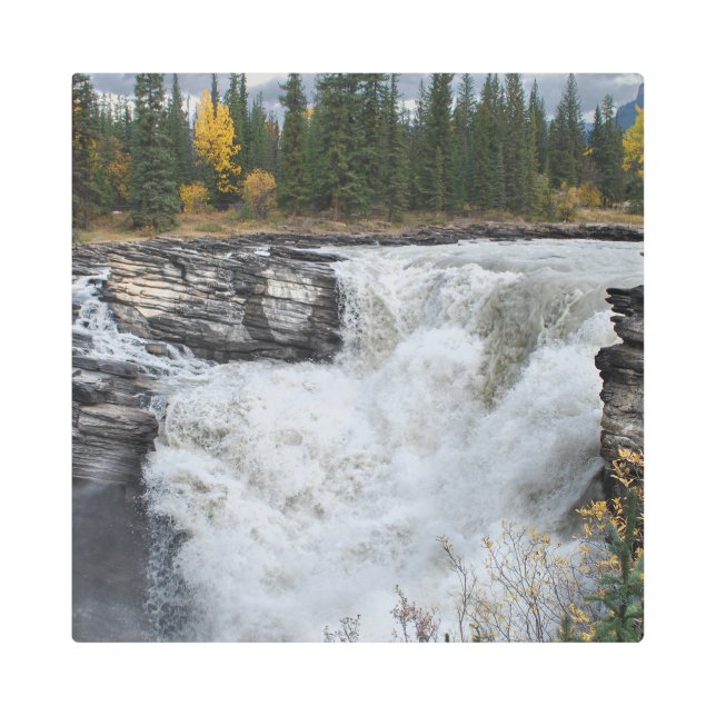 カナダウォーターフォールアドベンチャーアサバスカ滝 メタルプリント (正面)