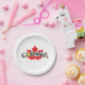 「カナダエスト。1867インチMaple Leafグラフィック ペーパープレート (パーティー)