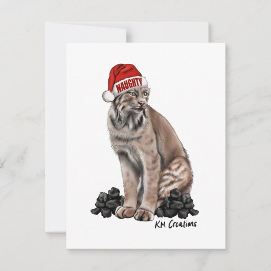 カナダオオヤマネコのホリデーカード シーズンカード (正面)