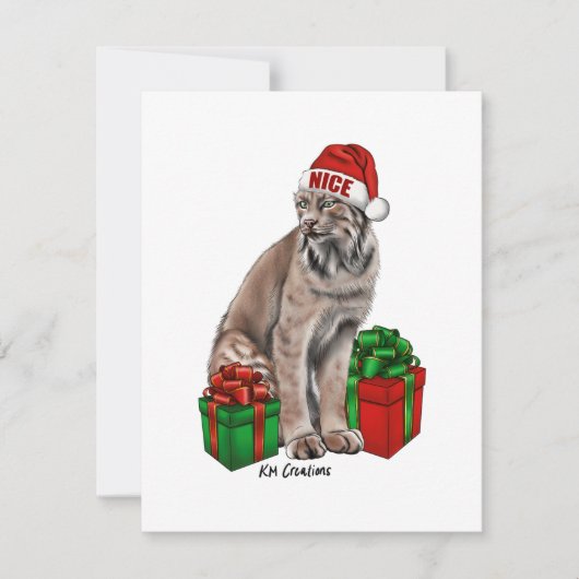 カナダオオヤマネコ - ホリデーカード (正面)