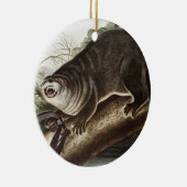 カナダオッター(Lutra Canadensis)イラストレーション セラミックオーナメント (右)