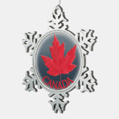 カナダオーナメントカナダお土産デコレーション スノーフレークピューターオーナメント (右)