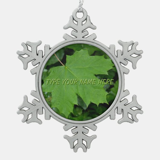 カナダオーナメントパーソナライズされたカナダお土産 スノーフレークピューターオーナメント (正面)