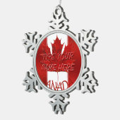 カナダオーナメントパーソナライズされたカナダお土産 スノーフレークピューターオーナメント (右)