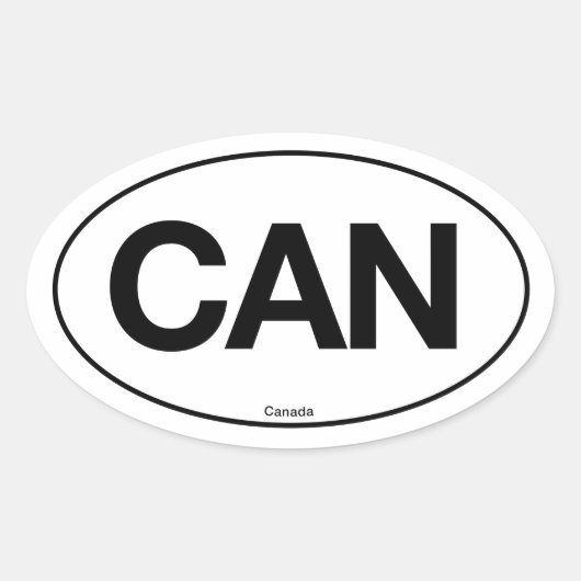 カナダオーバル 楕円形シール (正面)