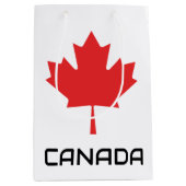 カナダカエデの赤い葉 ミディアムペーパーバッグ (正面)