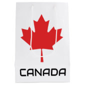 カナダカエデの赤い葉 ミディアムペーパーバッグ (裏面)